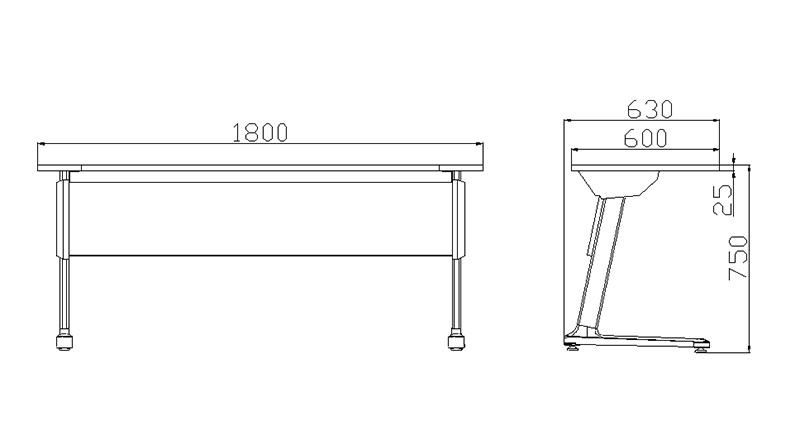 New design folding spliced aluminum conference training table HD-02B-1