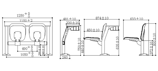 HONGJI ISO14001 certified school seats for school-1