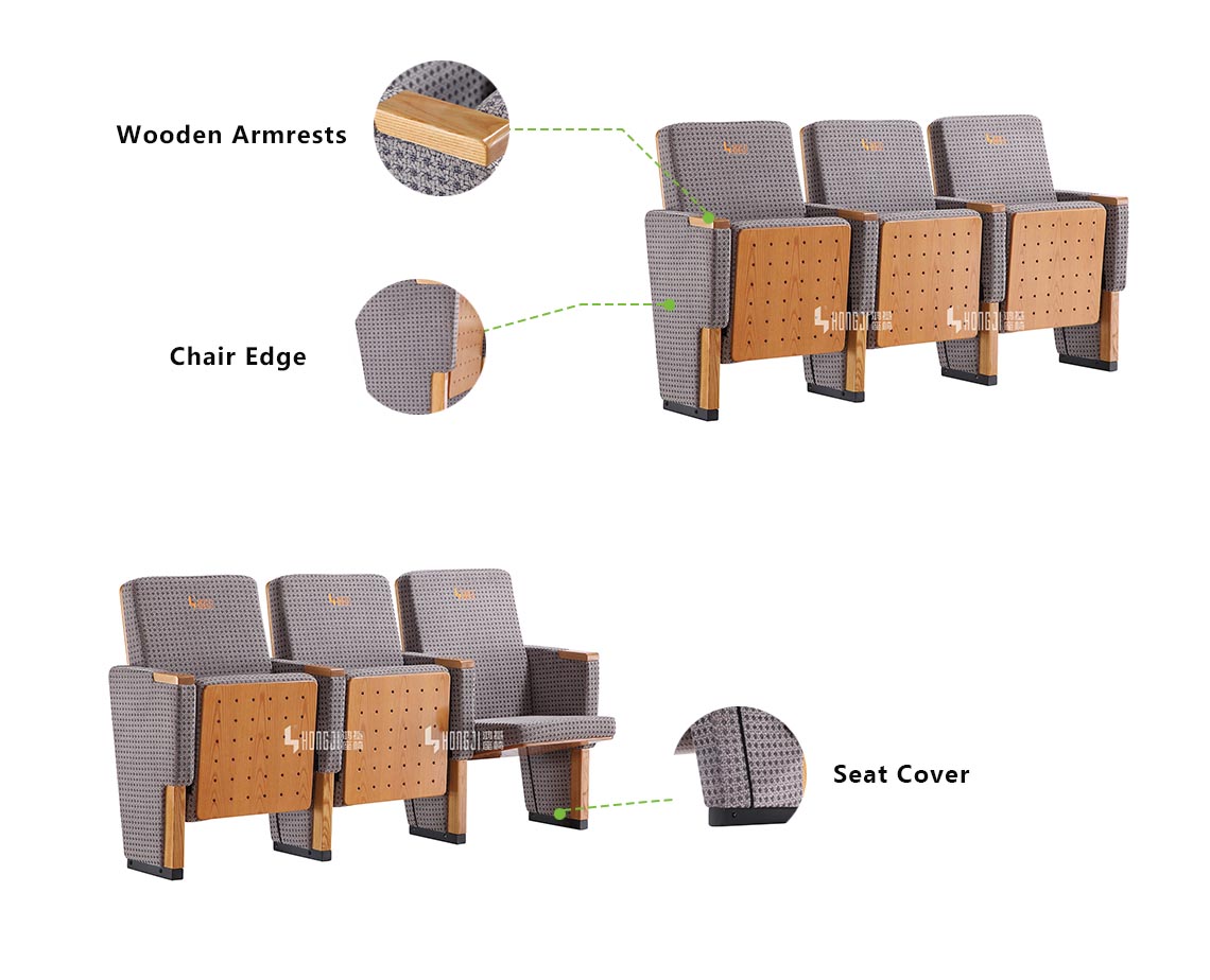 HONGJI Brand furniture 3d durable custom lecture theatre chairs