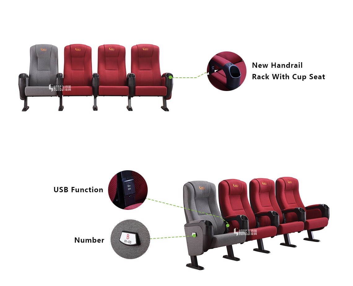 HONGJI chairs home theater seating 4 seater connection cinema