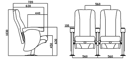 HONGJI hj9922 cinema chairs factory for cinema-1