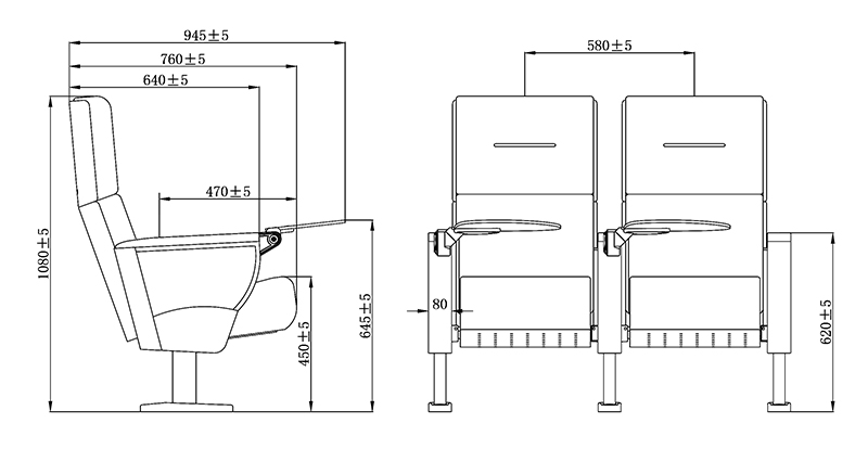 High-grade comfortable business auditorium chair HJ9115