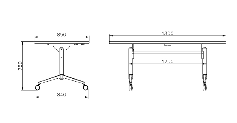 Movable folding spliced aluminum alloy conference training table HD-04C