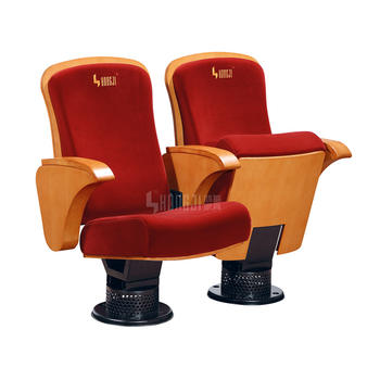 Elegant Wooden Armrest Vistor Cinema Auditorium Theater Chair HJ803C
