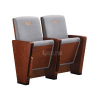 Hall Lecture hall 3d auditorium hall chair in wooden material wooden chair with USB connection HJ8005A