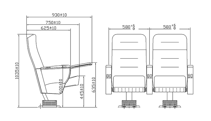 HONGJI elegant auditorium seating design standards factory for student