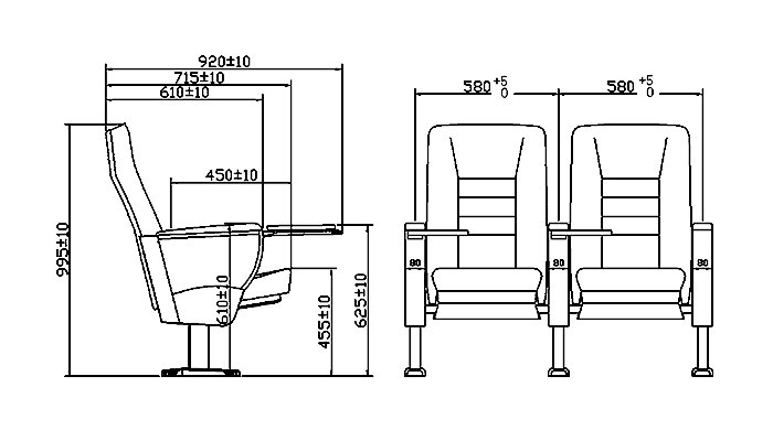 auditorium seats cost hj9105 for HONGJI