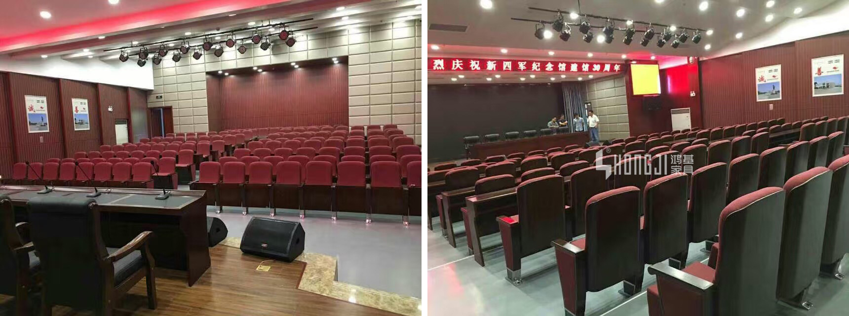 HONGJI tipup audience seating chairs with university