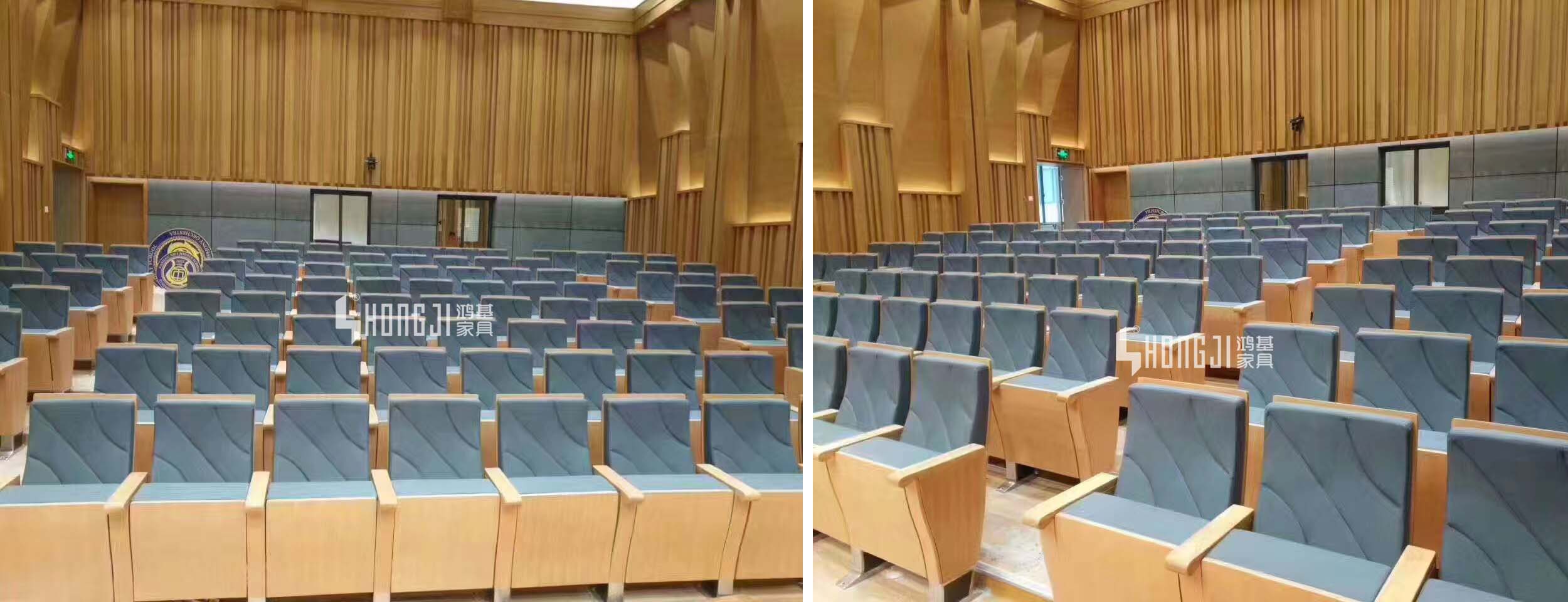 fabric stackable auditorium seating with office HONGJI