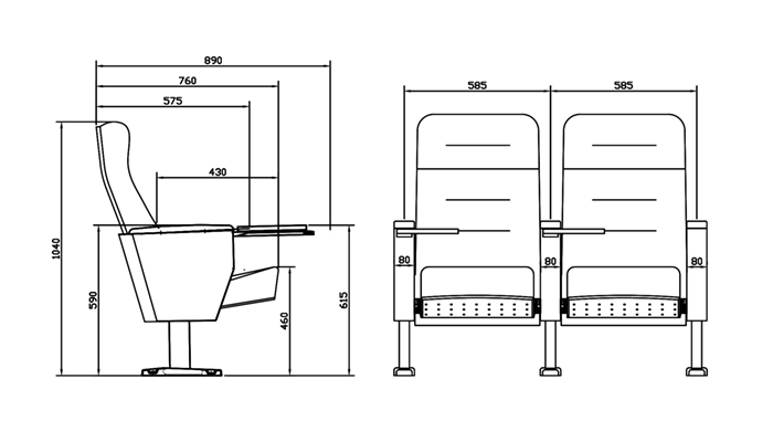 theater chair dimensions elegant supplier for cinema