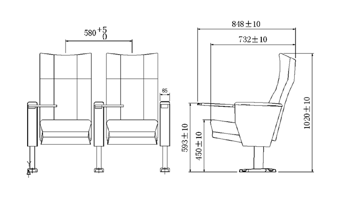 HONGJI high-end 4 chair theater seating supplier for cinema