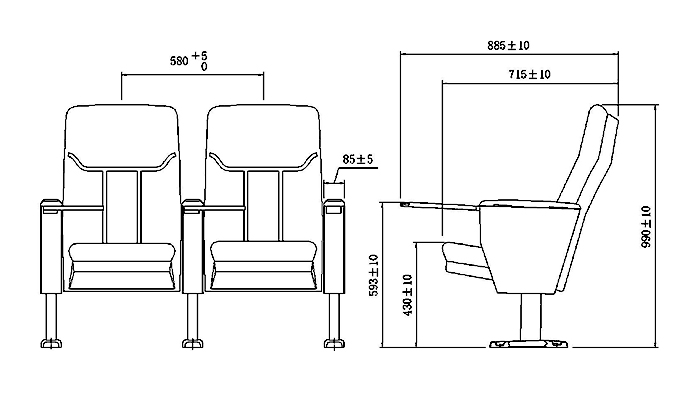 HONGJI high-end commercial theater seating manufacturers supplier for cinema