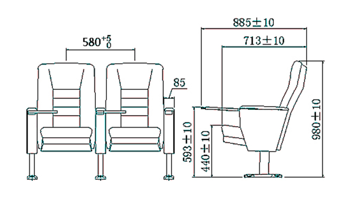 HONGJI high-end stadium theater seating furniture factory for university classroom