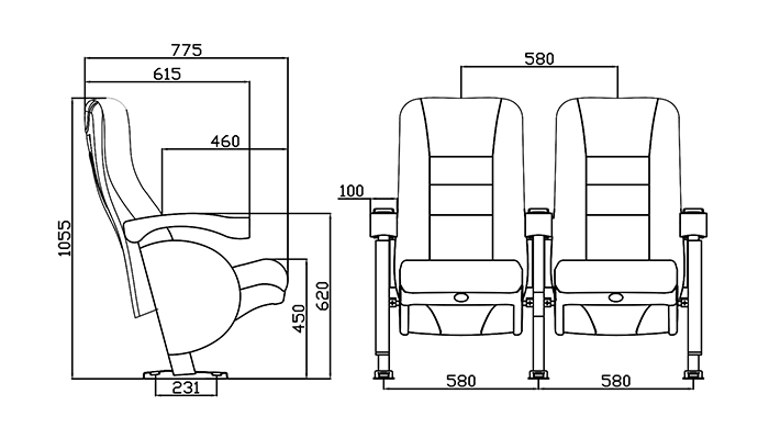 fashionable movie room recliners hj9505b factory for sale