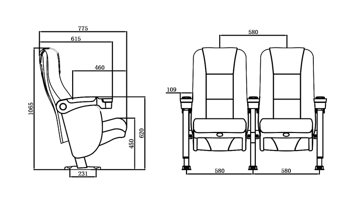 elegant theater seating hj16c directly factory price for sale