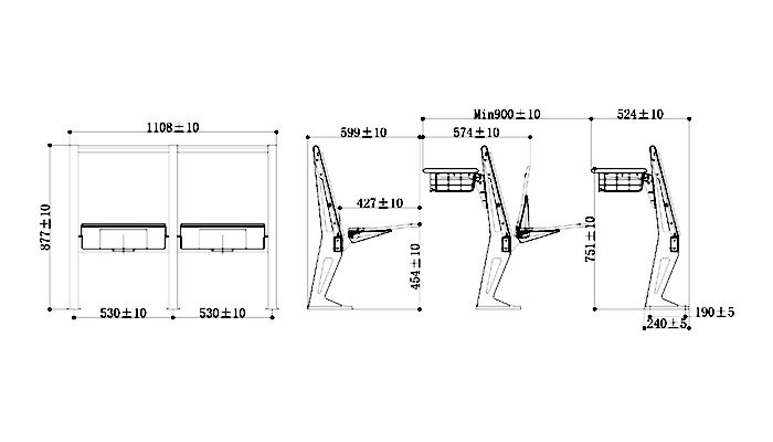 HONGJI ergonomic classroom chairs for sale for university