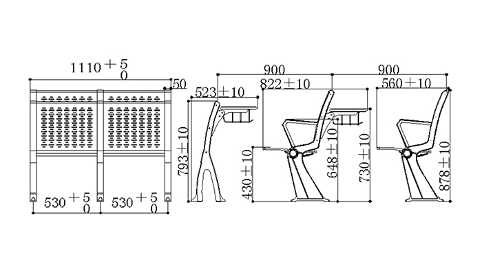 HONGJI ISO14001 certified school desk chair combo manufacturer fpr classroom