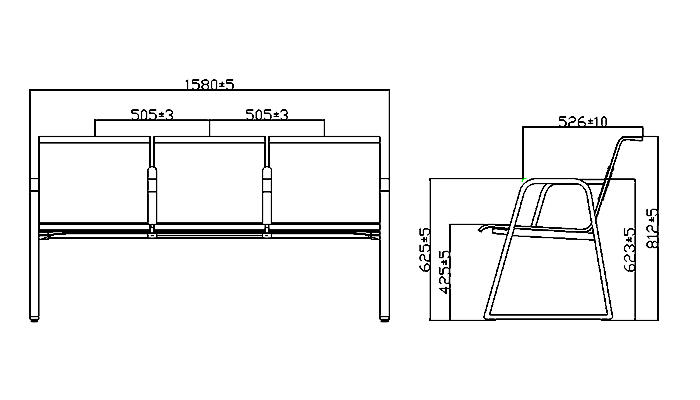 durable in use reception area chairs h63a4ft design for travel terminal-1