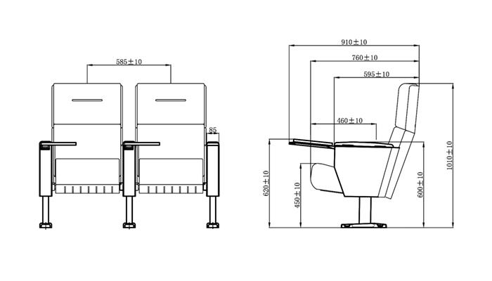 HONGJI elegant double theater chairs supplier for sale-1