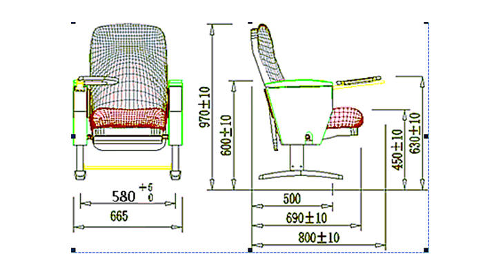 Active metal leg armchair auditorium chair HJ23-1