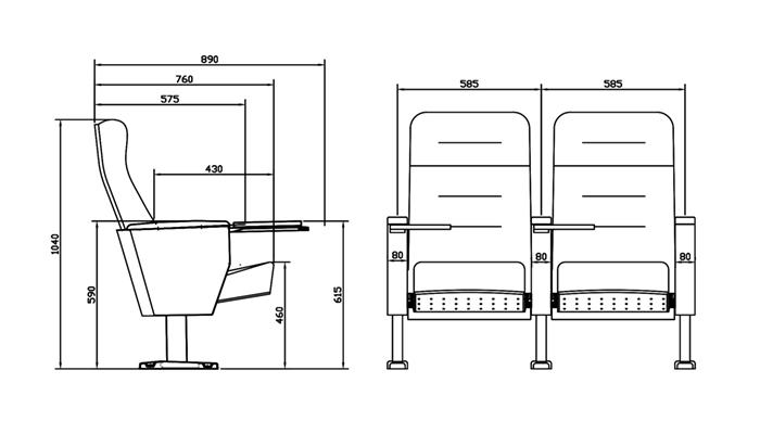 theater chair dimensions elegant supplier for cinema-1