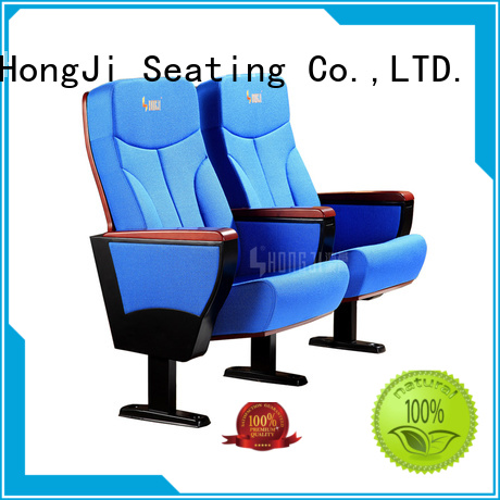 HONGJI high-end black leather theater chairs manufacturer for office furniture