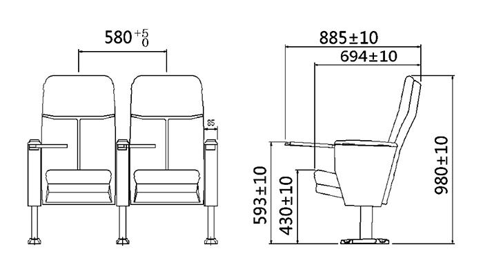 HONGJI newly style lecture hall seating design supplier for student-1