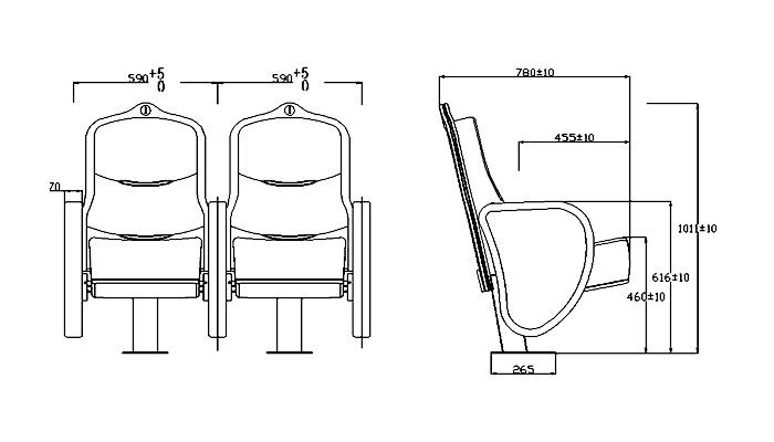 HONGJI excellent church chairs supplier for university classroom-1