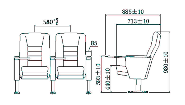 HONGJI newly style black leather theater seats supplier for sale-1