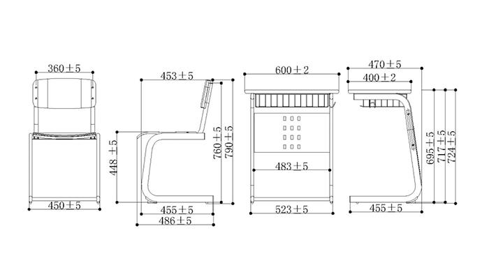 HONGJI tc922d school chairs for university-1