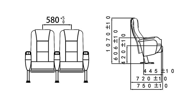 2018 Hot sale Hongji seating cinema chairs cinema with USB connection HJ9963-1