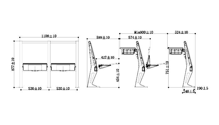 HONGJI ergonomic student school desk manufacturer fpr classroom-1