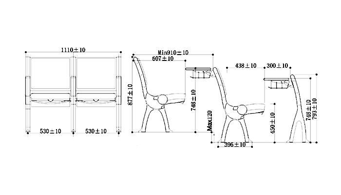 HONGJI tc973b school desk chair factory for high school-1