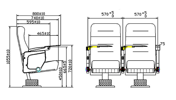 high-end Church Seating factory for university classroom HONGJI-1