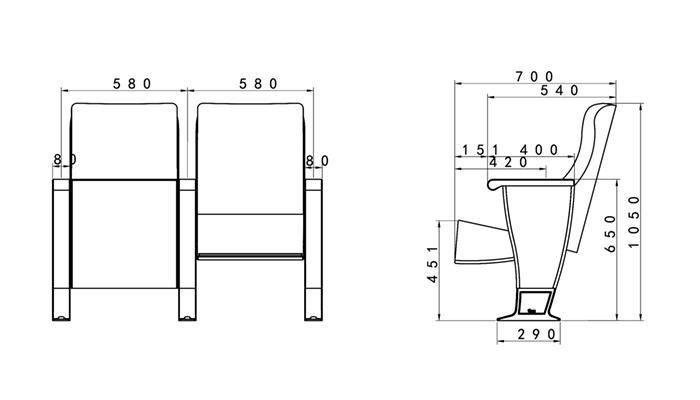 HONGJI black theater chairs supplier for university classroom-1