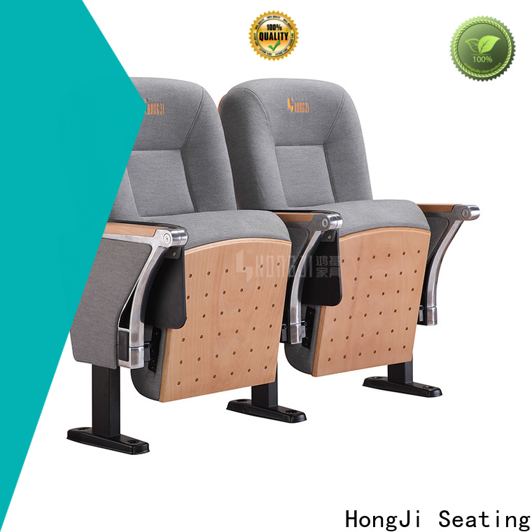 HONGJI newly style real leather theater seating factory for sale