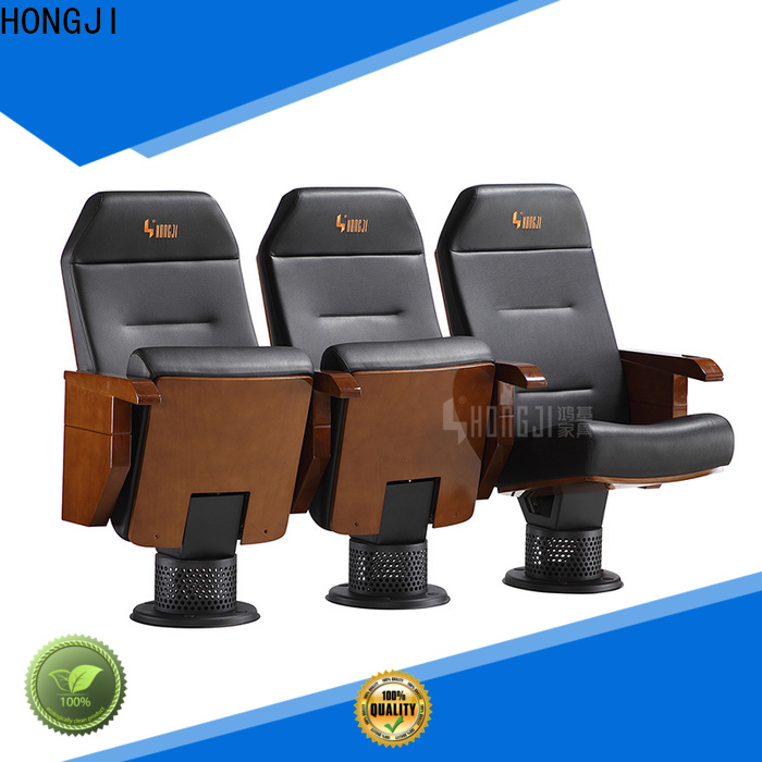 HONGJI elegant red leather theater chairs manufacturer for cinema