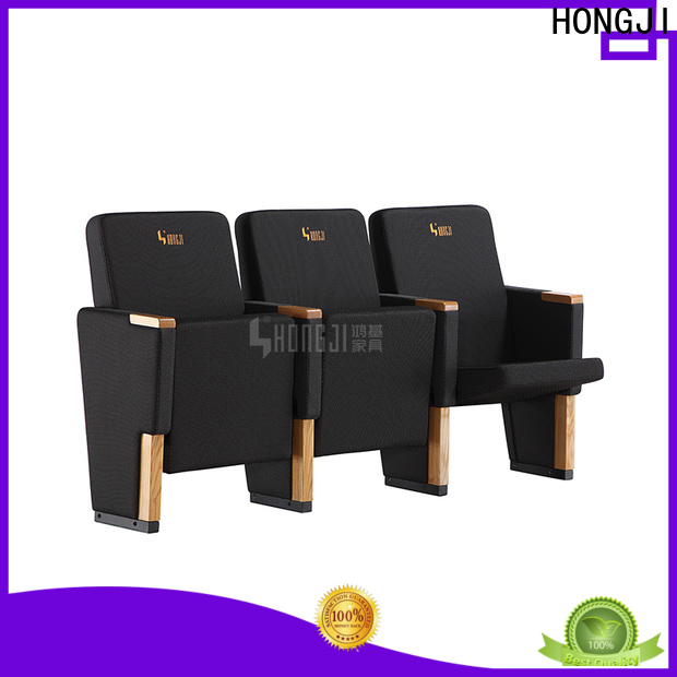 HONGJI black leather theater seats factory for cinema