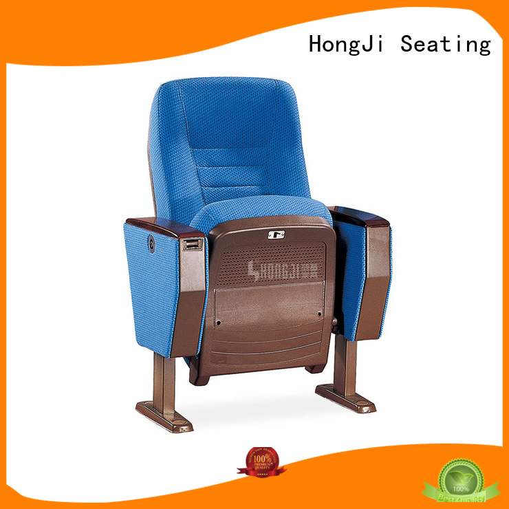 HONGJI newly style black leather theater seats supplier for sale