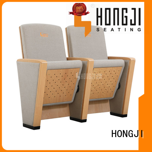 HONGJI newly style real leather theater seating factory for student