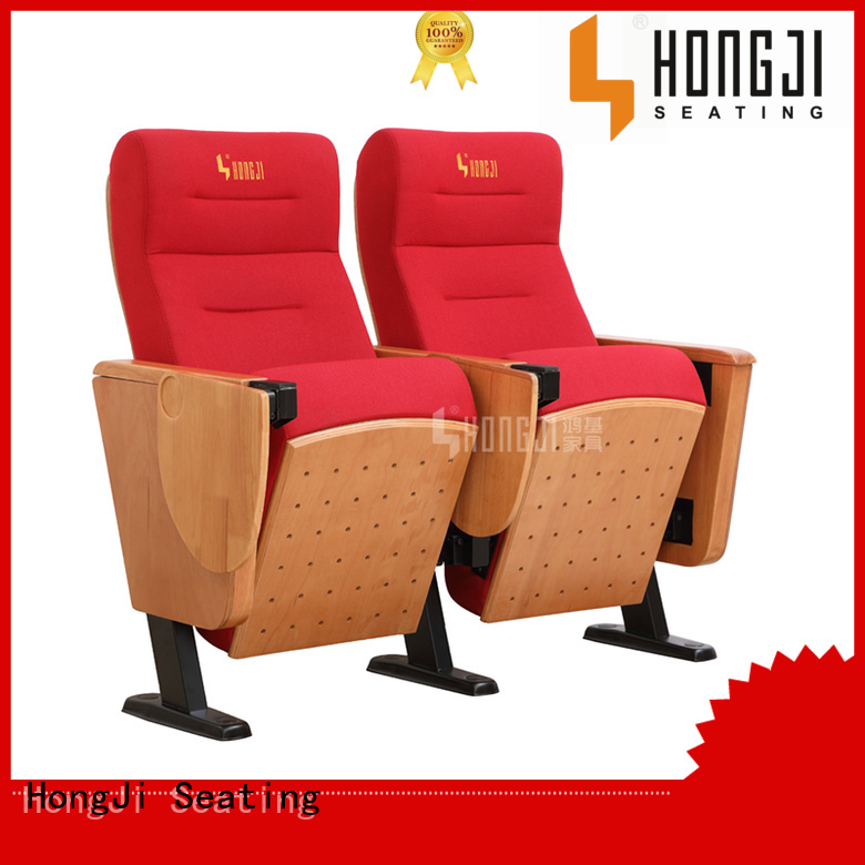 HONGJI red leather theater chairs manufacturer for cinema