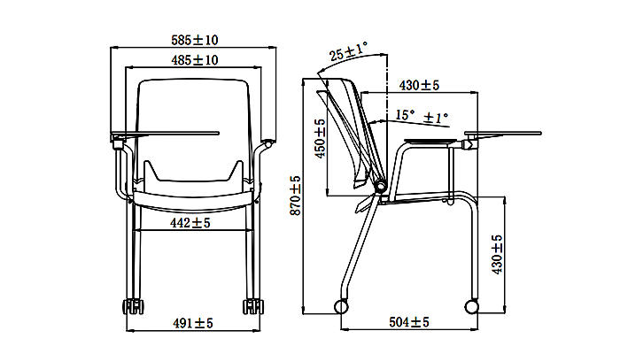 comfortable training chair gwc03 well-know factory for sale-1