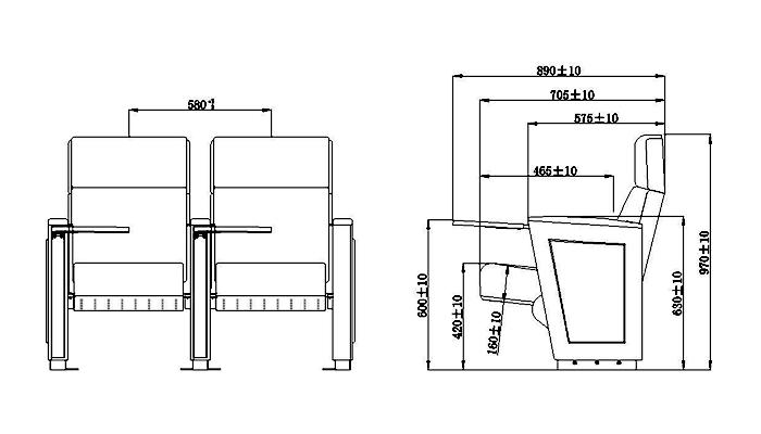 HONGJI 3 seat theater seating manufacturer for university classroom-1