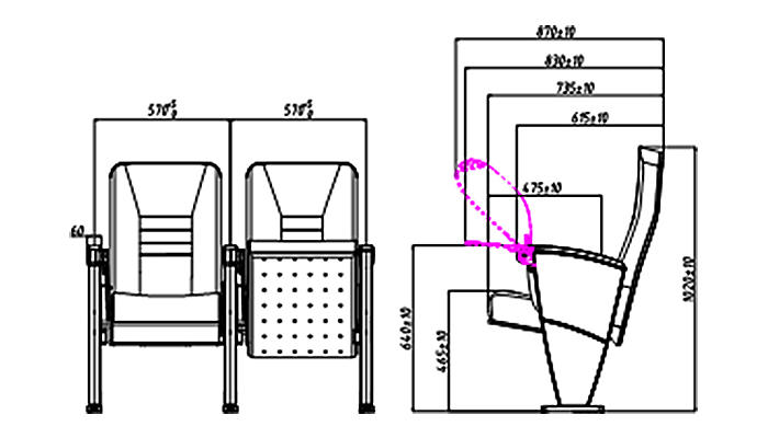 HONGJI stadium theater seating furniture supplier for cinema-1