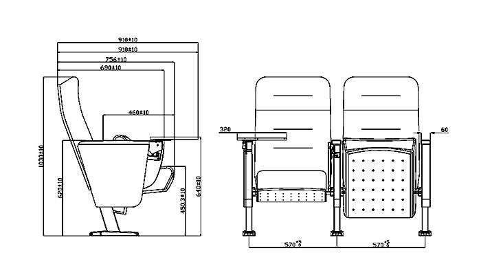 HONGJI excellent leather theater seats manufacturer for university classroom-1