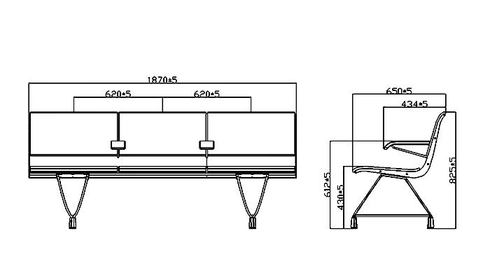 HONGJI h73a4ft waiting room bench design for hosiptal-1